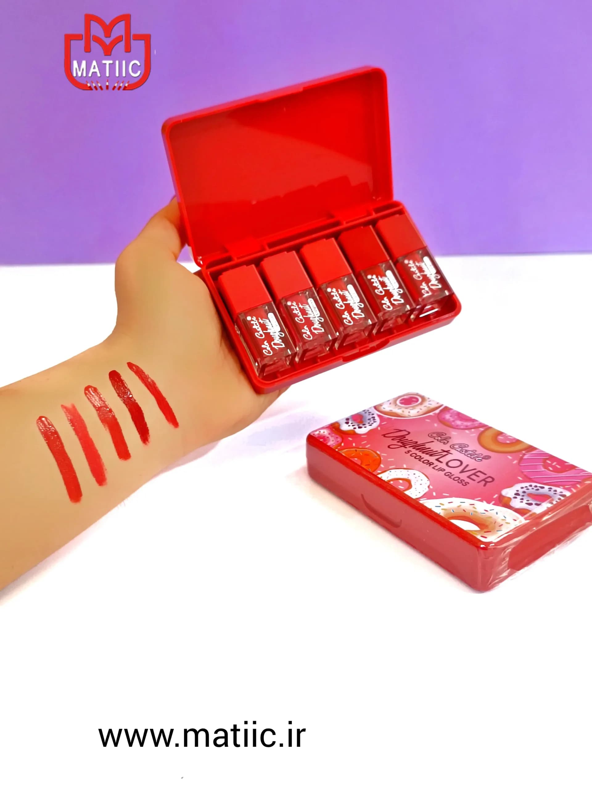 پک رژ لب مایع کالر کاستل مدل دونات 5 عددی — تصویر ۲