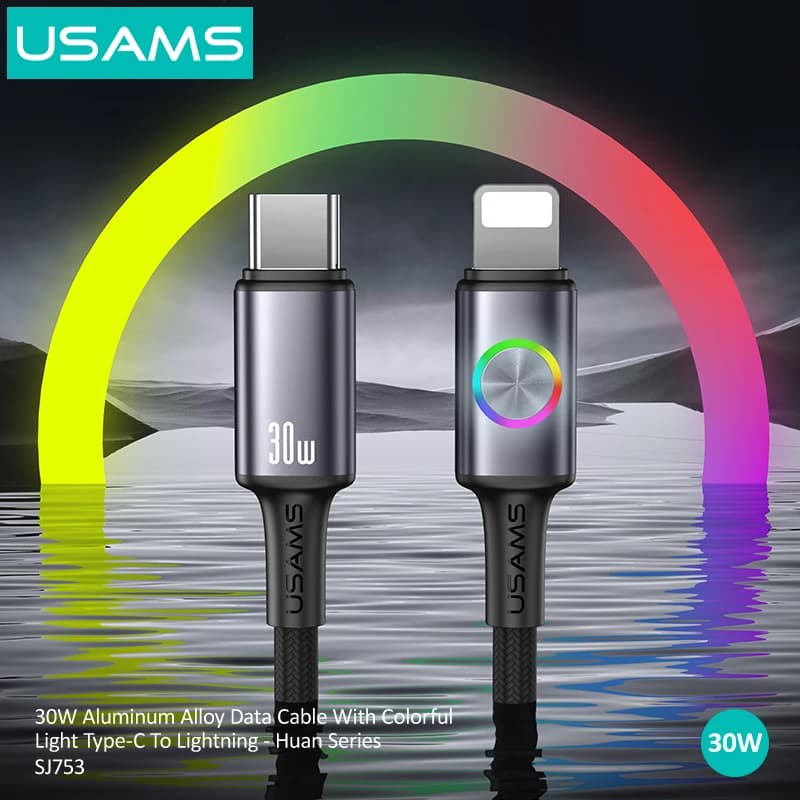 کابل شارژ TYPE-C به LIGHTNING یوسمز مدل SJ753 طول 1.2 متر