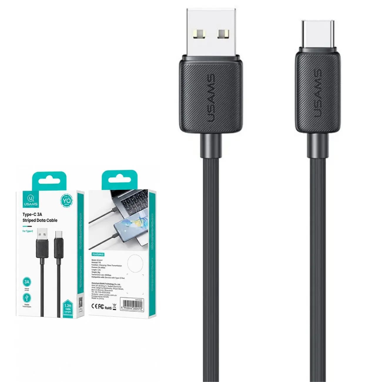 کابل شارژ TYPE-A به TYPE-C یوسمز مدل SJ688 طول 1 متر — تصویر ۴
