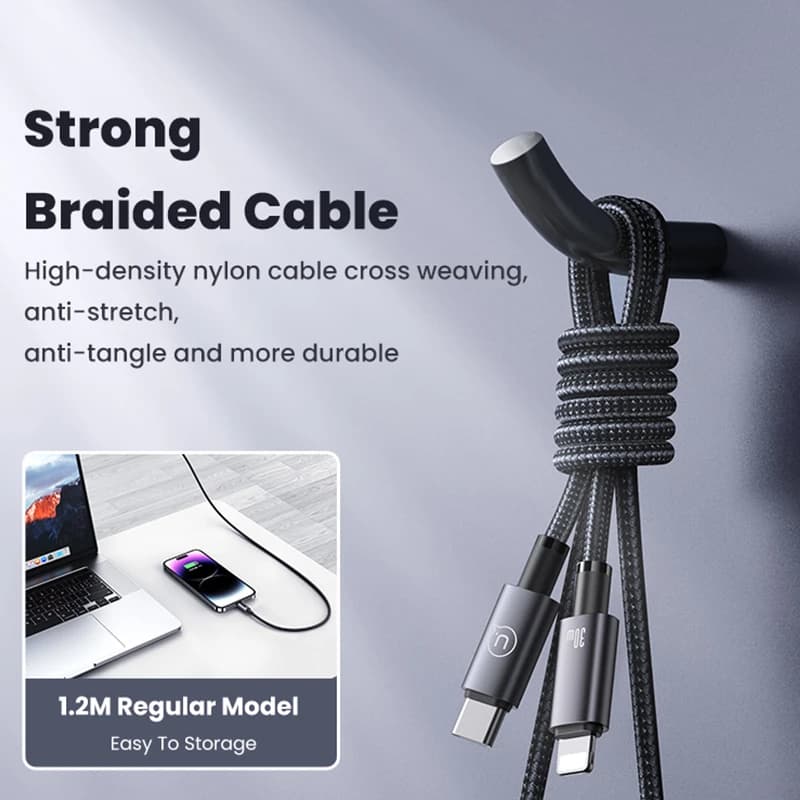 کابل شارژ USB به LIGHTNING یوسمز مدل SJ662 طول 1.2 متر — تصویر ۳