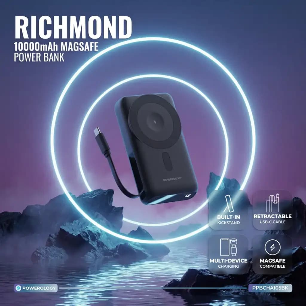 پاوربانک مگسیف پاورولوجی مدل RICHMOND کد PPBCHA105 – ظرفیت 10000 میلی آمپر — تصویر ۱۲