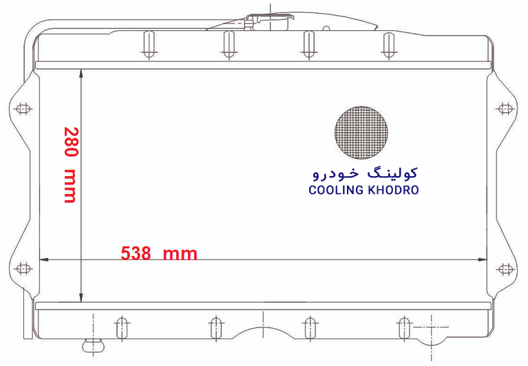 رادیاتور پیکان 4لول تخت (مس و برنجی) — تصویر ۲