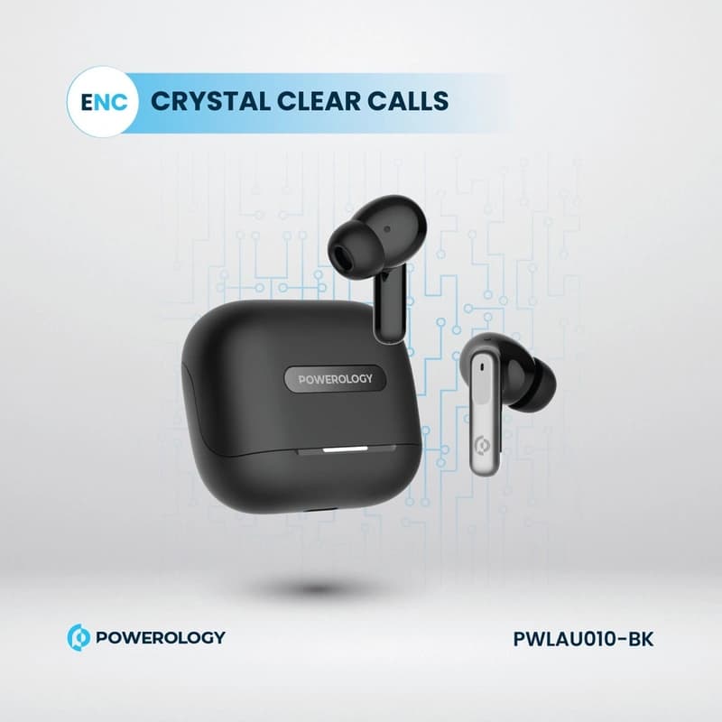 ایرپاد پاورولوژی Powerology 6 Mic Hybrid ANC + ENC Earbuds PWLAU010 — تصویر ۳
