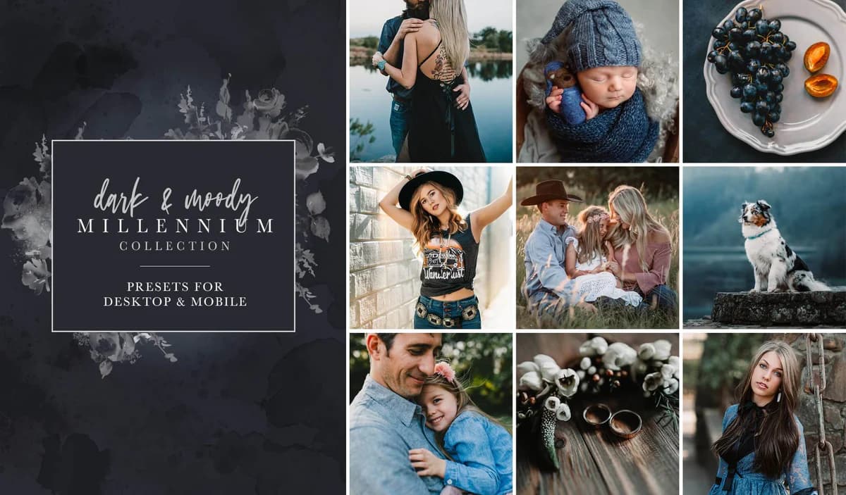 دانلود پریست لایت روم دارک و مودی Dark & Moody Millennium Preset Collection — تصویر ۲