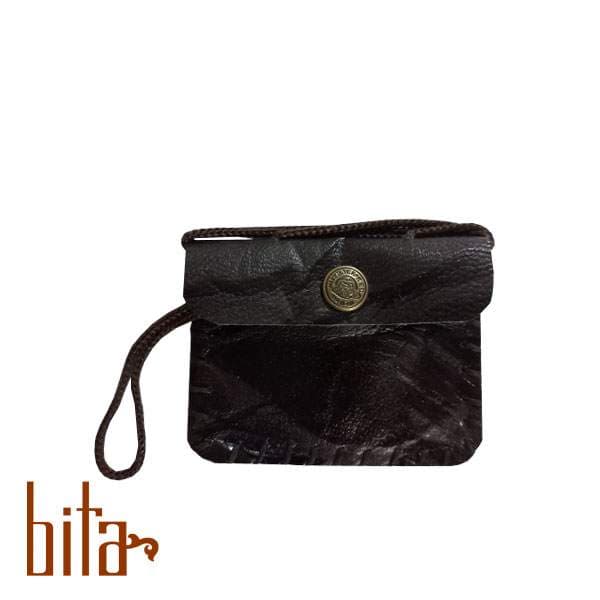 کیف گردنی چرم ورنی طرحدار