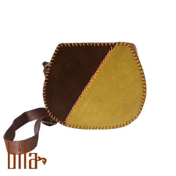 کیف دوشی چرم اشبالت دو رنگ قهوه ای — تصویر ۵