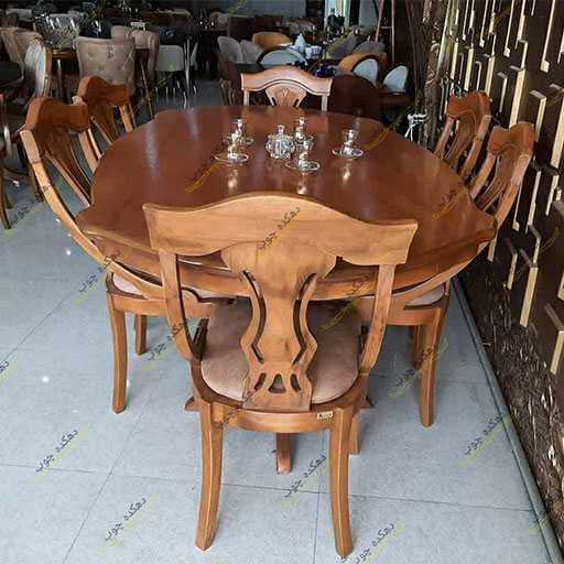 میز ناهار خوری مدل ایتالیایی با صندلی عصایی — تصویر ۴