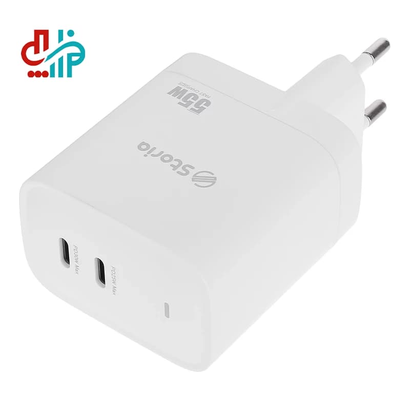 شارژر دیواری فست و PD دو پورت Storia مدل ST-BC03 55W