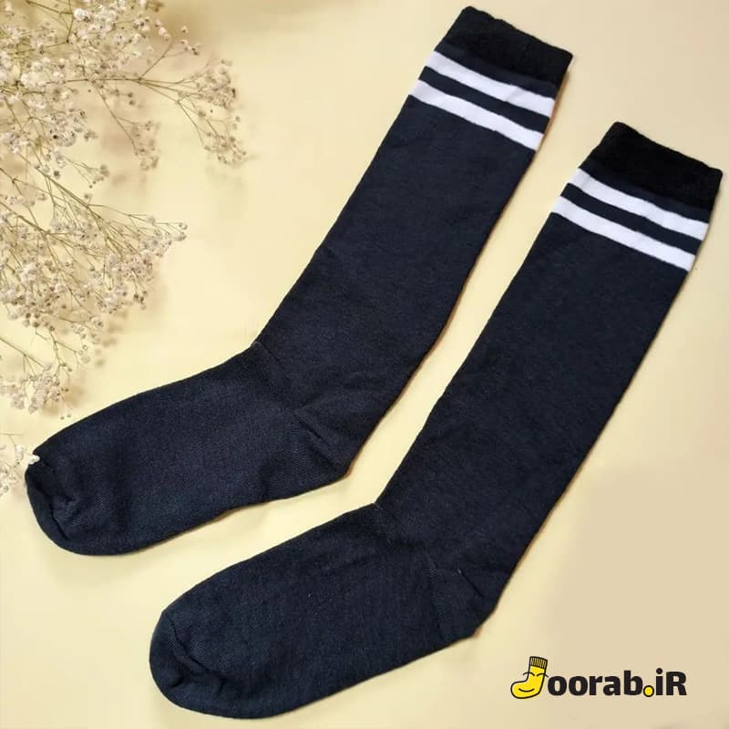 جوراب زیر زانو زنانه طرح 2 خط — تصویر ۵