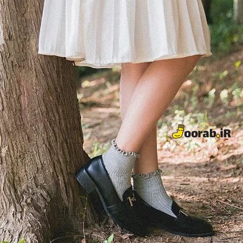 جوراب مچی زنانه کبریتی لبه چین دار — تصویر ۱۲