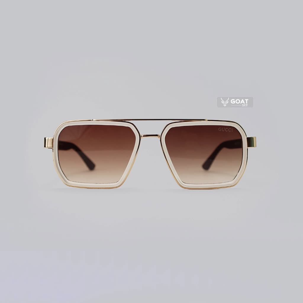 عینک پسرانه شیک فریم خلبانی گوچی Gucci | لنز هایلایت | T0963 — تصویر ۱۲