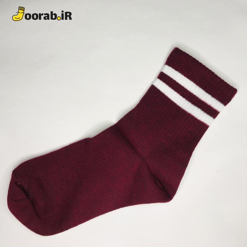 جوراب ساق دار اسپرت دو خط سفید — تصویر ۸