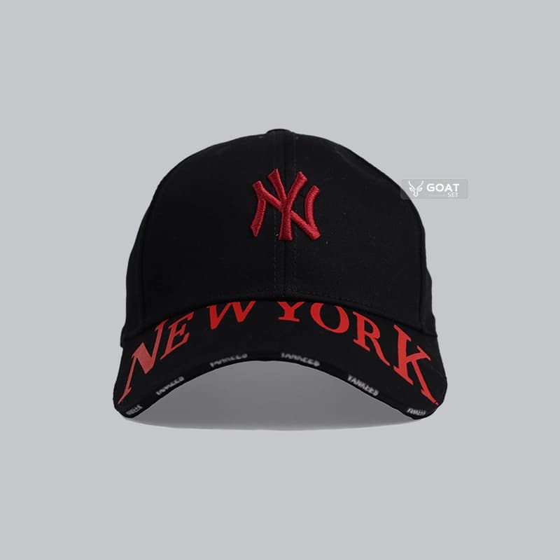 کلاه NY (ان وای) مشکی کتان چاپدار | بیسبالی | وارداتی — تصویر ۴