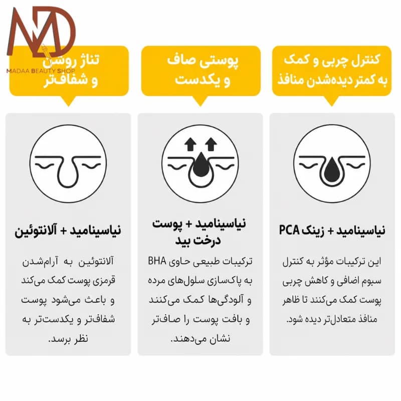 سرم منافذ تیام حجم 40 میل | TIAM Pore Minimizing 21 Serum — تصویر ۲