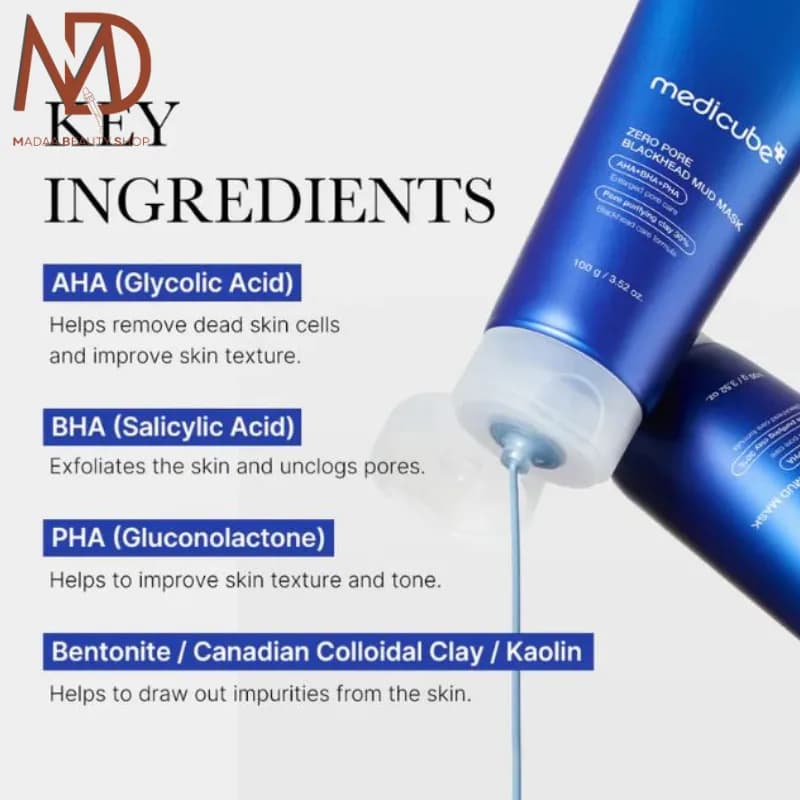 ماسک کنترل منافذ مدیکوب Zero Pore حجم 100 گرم | Medicube Blackhead Mud Mask — تصویر ۵