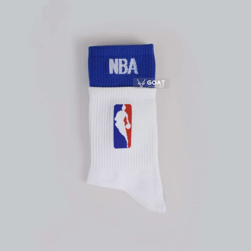 جوراب ساق بلند بسکتبالی NBA سفید آبی | دو تیکه — تصویر ۳