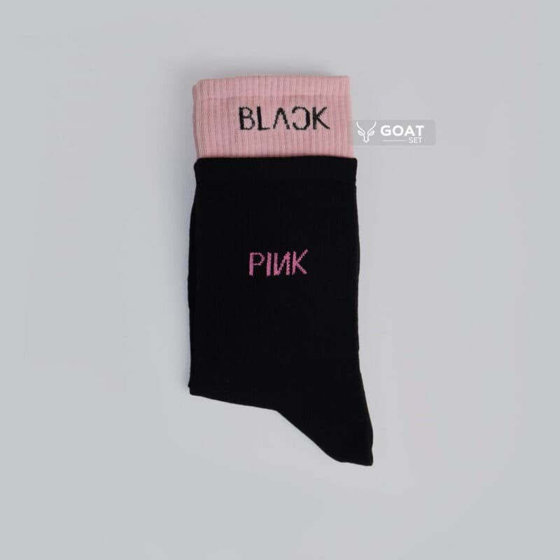 جوراب طرح دار دخترانه ساق بلند PINK BLACK — تصویر ۴