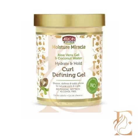ژل استایل آبرسان موی فر آلوئه‌ورا و آب نارگیل افریکن پراید (Moisture Miracle Aloe & Coconut Water Curl Defining Gel – 500ml)