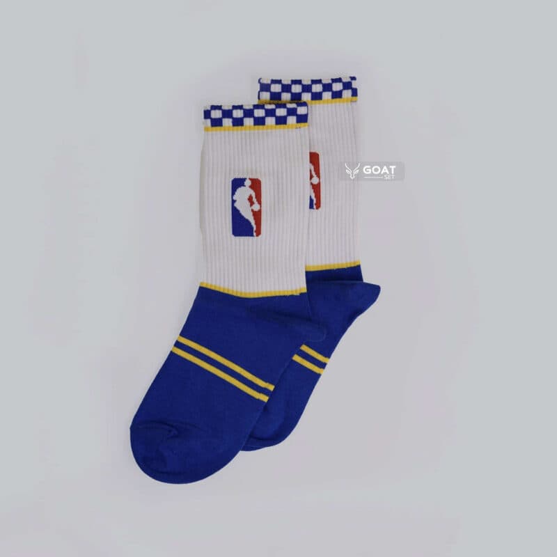 جوراب ساق بلند ورزشی NBA |آبی و سفید