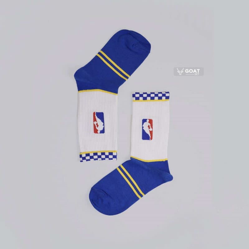 جوراب ساق بلند ورزشی NBA |آبی و سفید — تصویر ۴