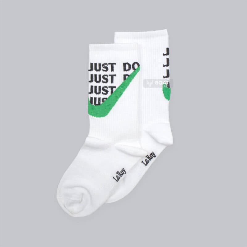 جوراب ترند ساق بلند نایک رنگ سفید طرح just do it — تصویر ۴