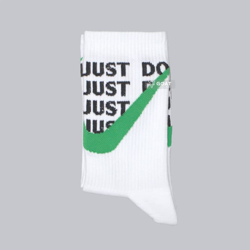 جوراب ترند ساق بلند نایک رنگ سفید طرح just do it — تصویر ۳