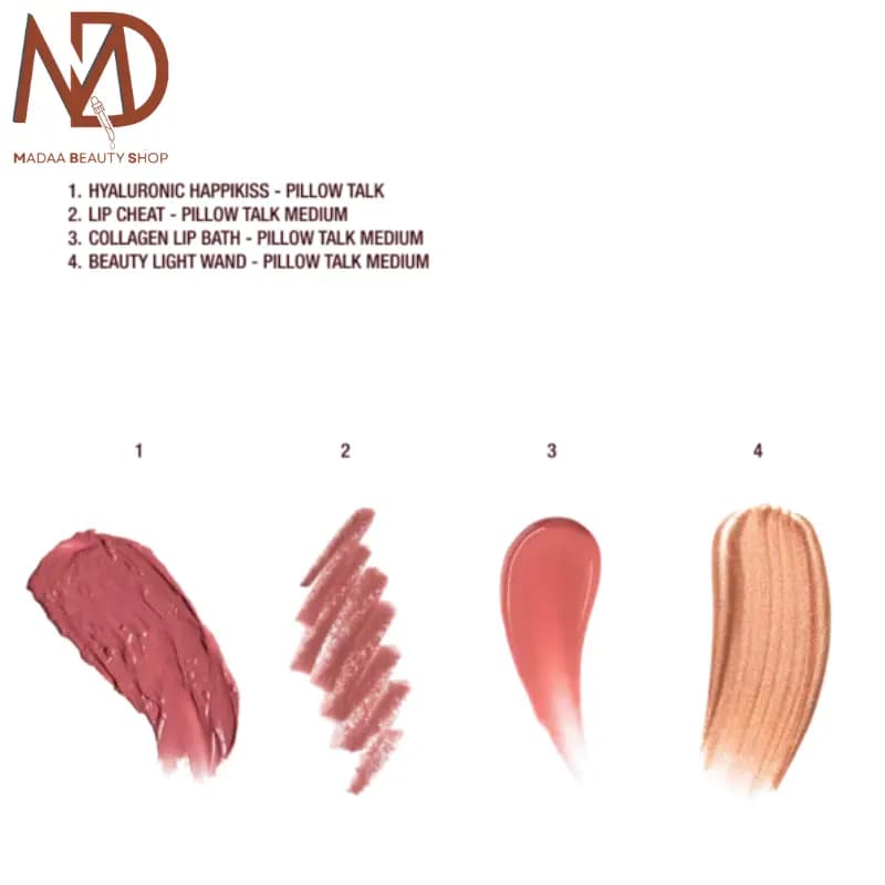 پک لب و گونه پیلوتاک مدیوم شارلوت تیلبری— Pillow Talk Medium Iconic Lip & Cheek Kit — تصویر ۲