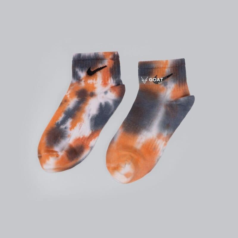 جوراب دخترانه ساق کوتاه آبرنگی نارنجی nike