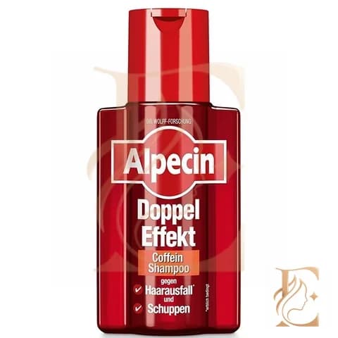 شامپو ضد شوره و ریزش کافئین آلپسین مدل Double Effect اصل آلمان، تقویت کننده و ضد ریزش مو