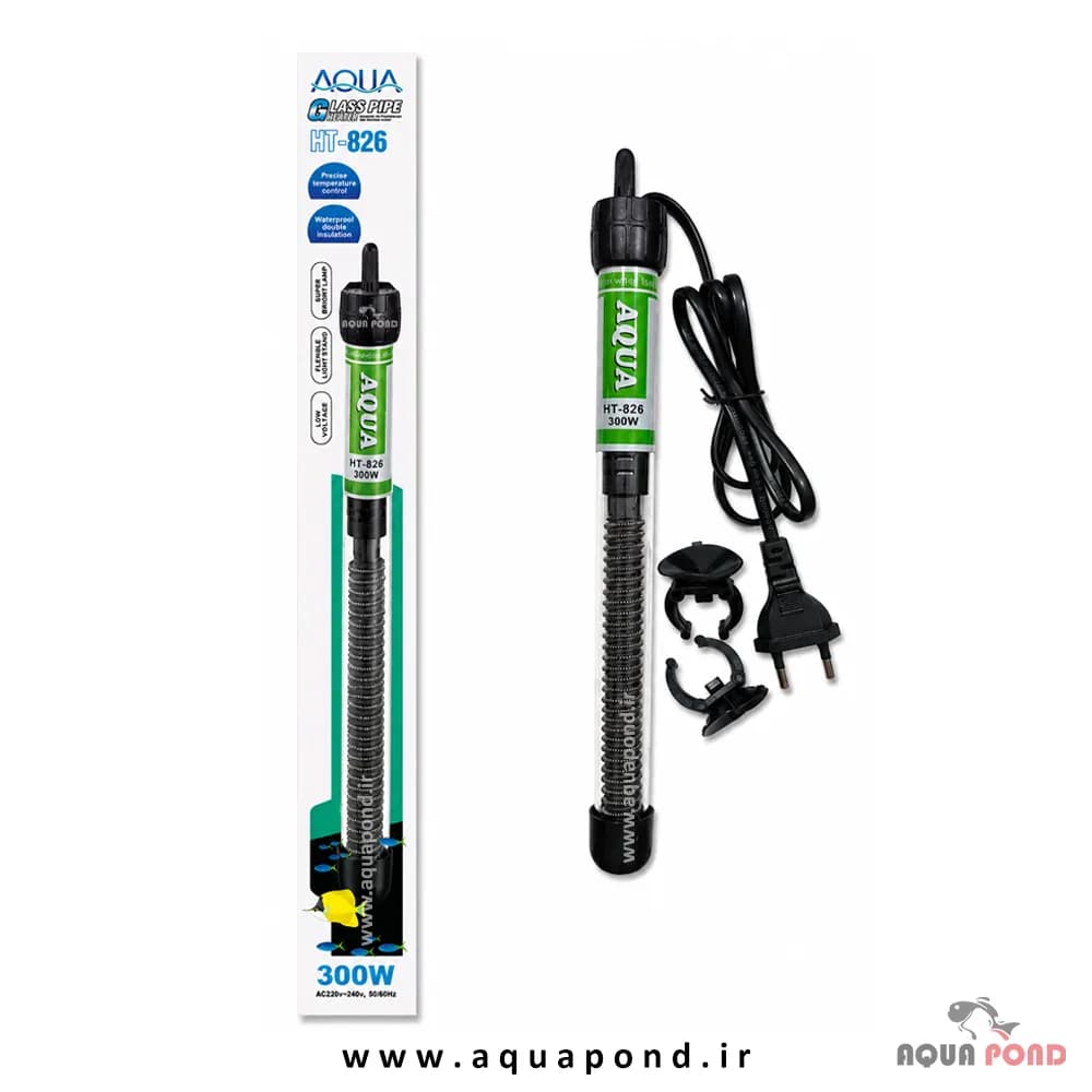 بخاری آکواریوم شیشه ای آکوا 300W مدل HT-826