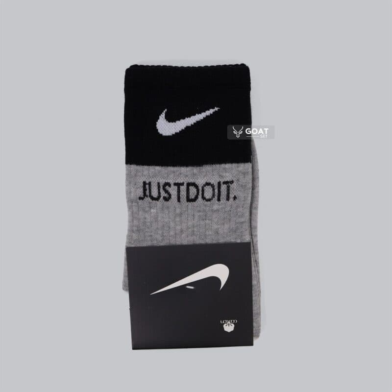 جوراب ورزَشی طرح just do it طوسی NIKE | ساق بلند — تصویر ۸
