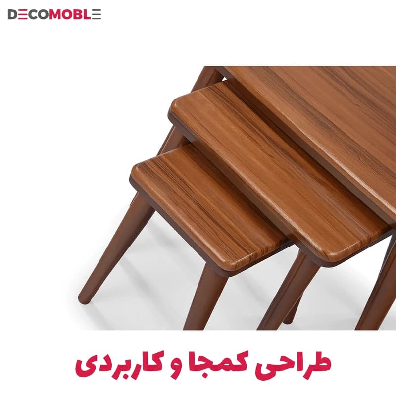 میز عسلی مدل دورفندقی (مجموعه 3 عددی) — تصویر ۳