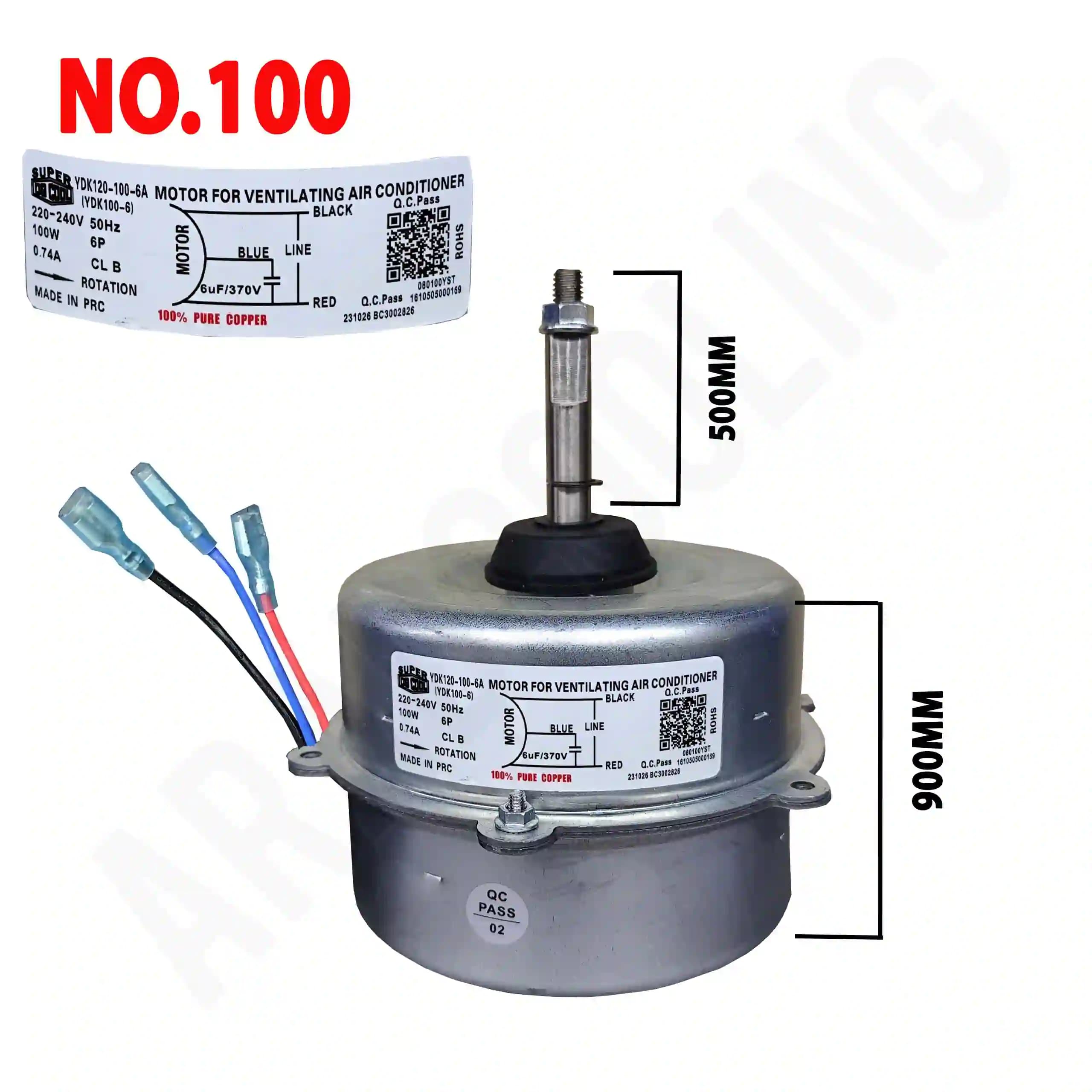 موتور فن کندانسور کولر گازی مدل YDK120-100-6A کد 100 — تصویر ۲