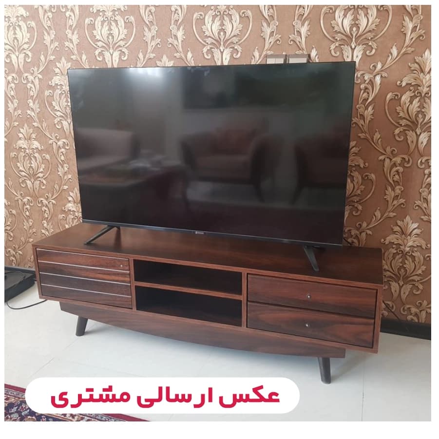 میز تلویزیون کلاسیک مدل پایه چوبی (MF110) — تصویر ۶