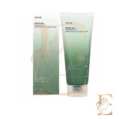 فوم شستشوی تسکین دهنده و پاک کننده عمقی منافذ آنوا Anua Heartleaf Quercetinol Pore Deep Cleansing Foam