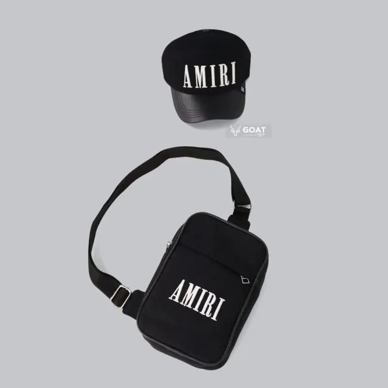 کیف بادی بگ یونیسکس شیک مشکی amiri | جنس برزنتی — تصویر ۳