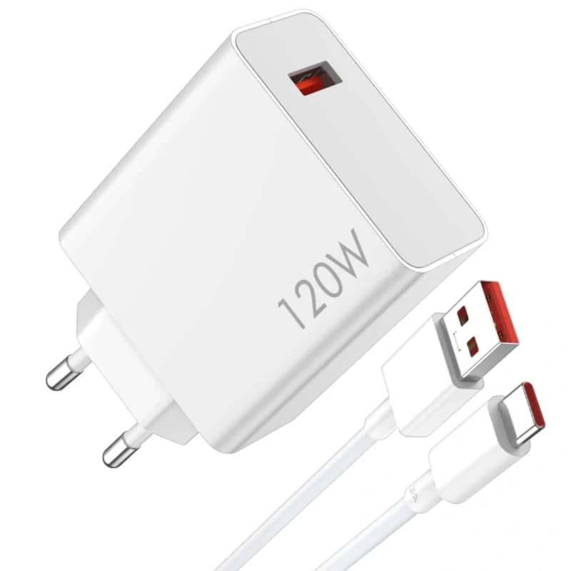 شارژر شیائومی Xiaomi توان 120 وات دو پین همراه کابل اصل — تصویر ۲