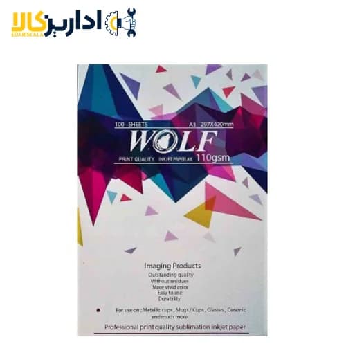 کاغذ ولف 110 گرم سابلیمیشن 100 برگی A4