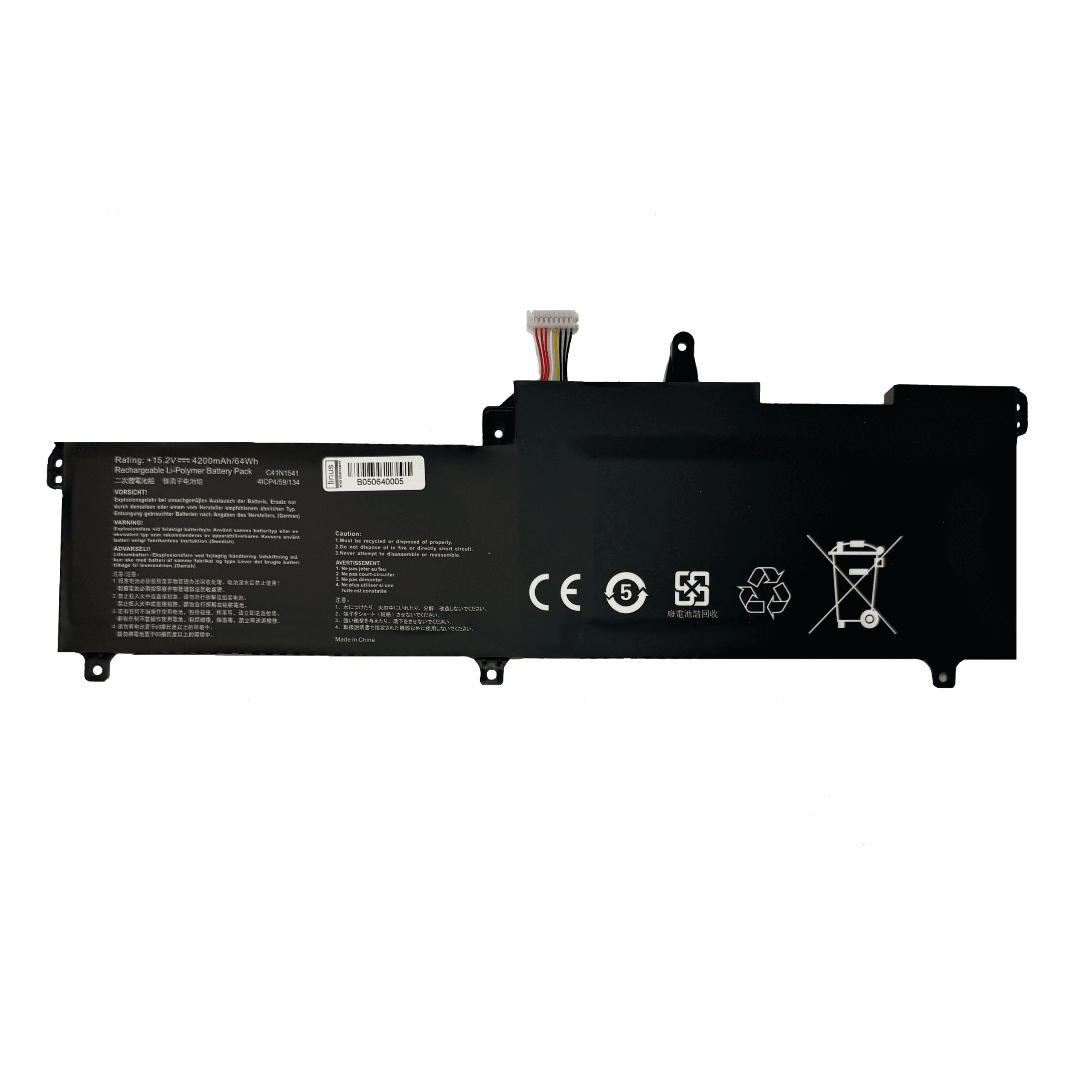 باتري لپ تاپ ايسوس ASUS / C41N1541 / 4200mAh سازگار با GL702 — تصویر ۲