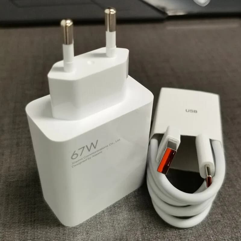 شارژر شیائومی Xiaomi توان 67 وات دو پین همراه کابل اصل — تصویر ۵