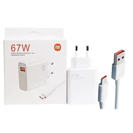شارژر شیائومی Xiaomi توان 67 وات دو پین همراه کابل اصل — تصویر ۴