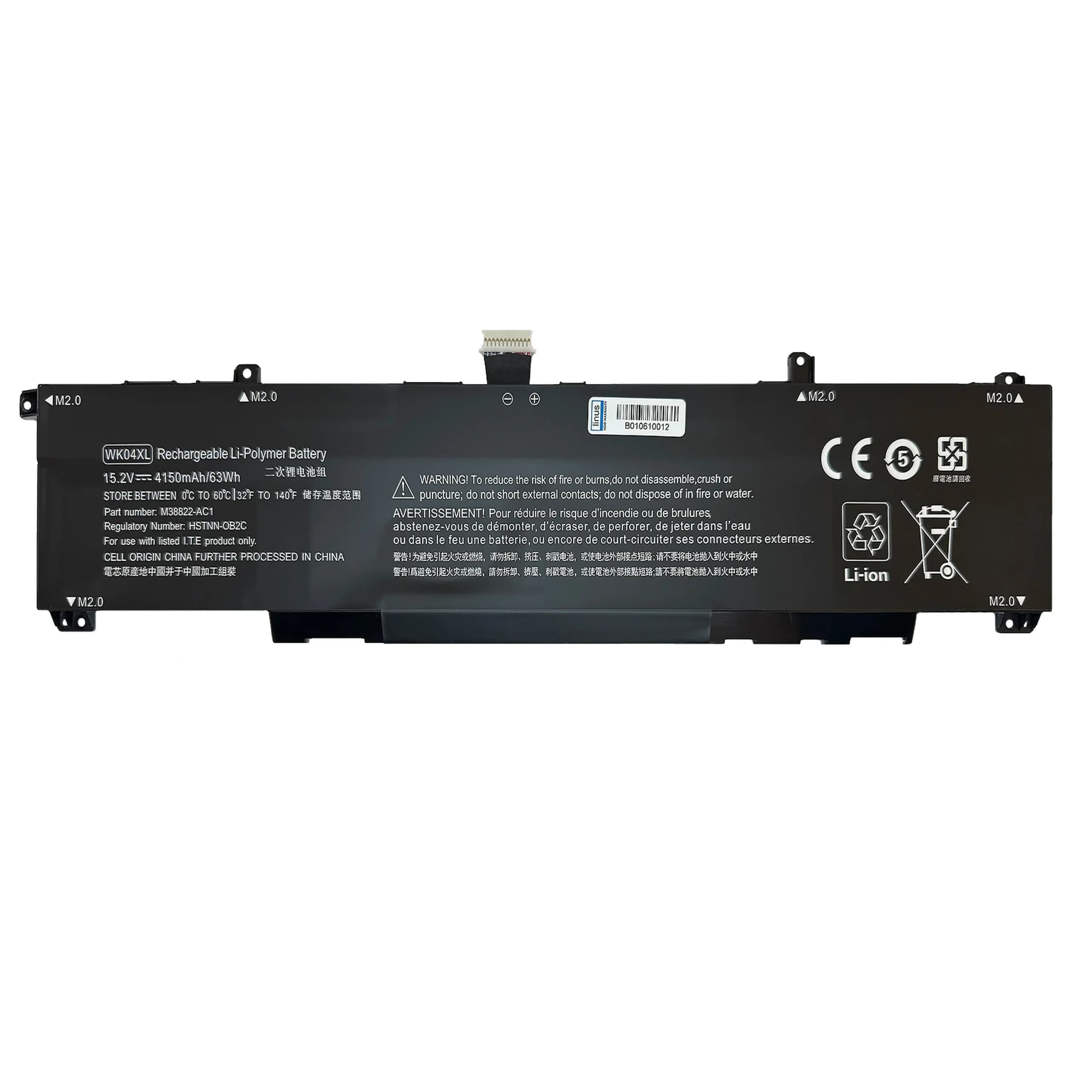 باتري لپ تاپ اچ پی HP / WK04XL / 4150mAh سازگار با OMEN 16-b