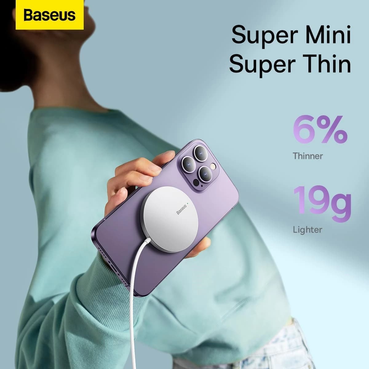 شارژر مگنتی بی سیم باسئوس مدل Baseus Simple Mini3 15w نقره ای — تصویر ۹