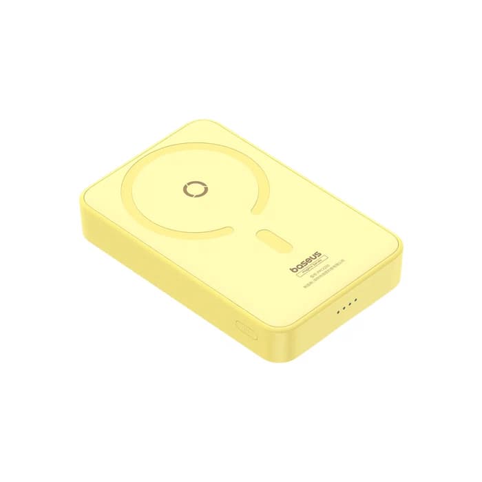 پاور بانک باسئوس با قابلیت وایرلس شارژر مدل Baseus MagPro Magnetic Bracket 20W زرد — تصویر ۱۲