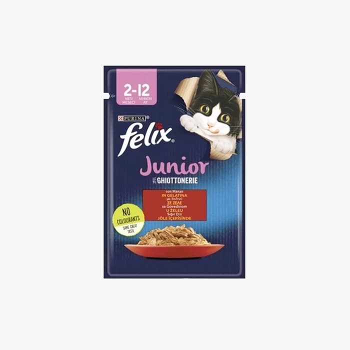 غذای پوچ گربه فلیکس Junior مدل گوشت گاو در ژله وزن 85 گرم — تصویر ۲