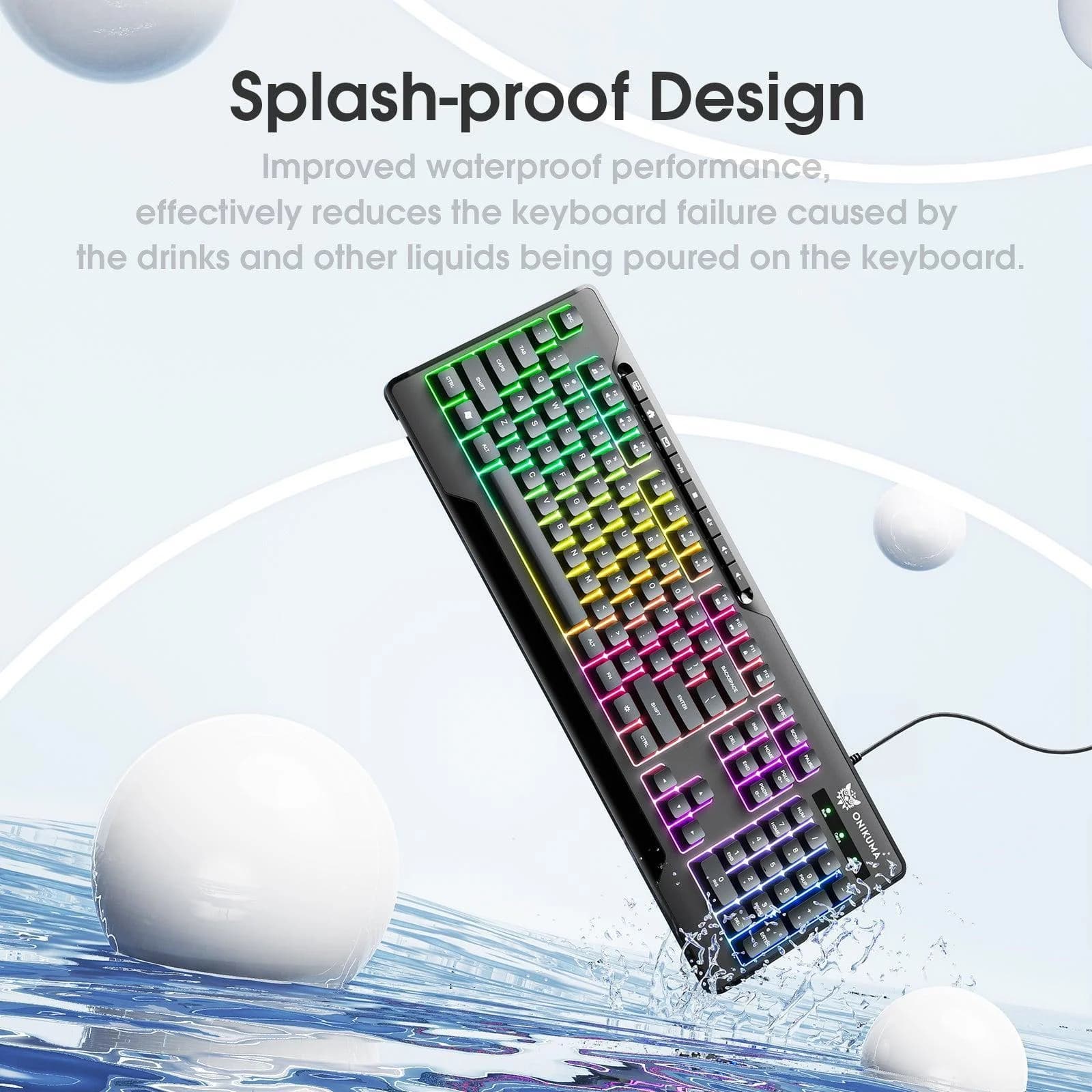 کیبورد گیمینگ اونیکوما مدل Onikuma G32 Membrane RGB — تصویر ۹