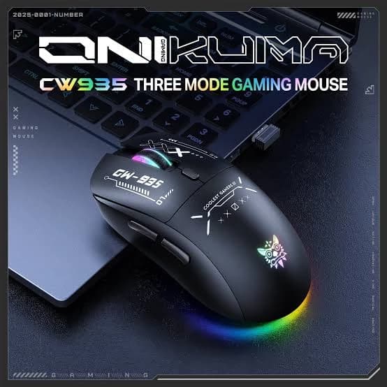 ماوس گیمینگ بی سیم اونیکوما مدل Onikuma CW935 RGB مشکی — تصویر ۵