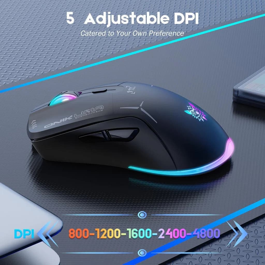 ماوس گیمینگ بی سیم اونیکوما مدل Onikuma CW917 RGB مشکی — تصویر ۹