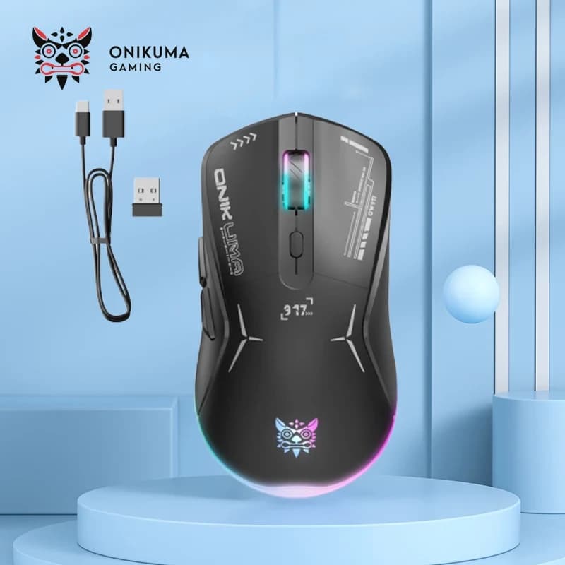 ماوس گیمینگ بی سیم اونیکوما مدل Onikuma CW917 RGB مشکی — تصویر ۱۱