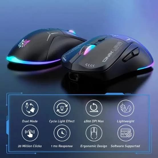 ماوس گیمینگ بی سیم اونیکوما مدل Onikuma CW917 RGB مشکی — تصویر ۱۰